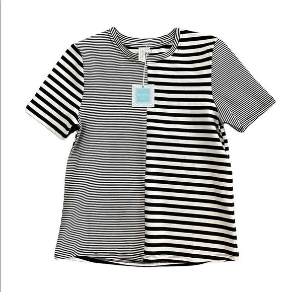 NWT HAYDEN Black & White striped shirt size small - Picture 1 of 6